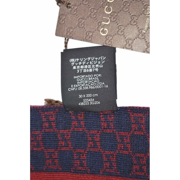 ♥️SOLD♥️Gucci Unisex Burgundy Blue Wool WebStripe - Picture 7 of 7